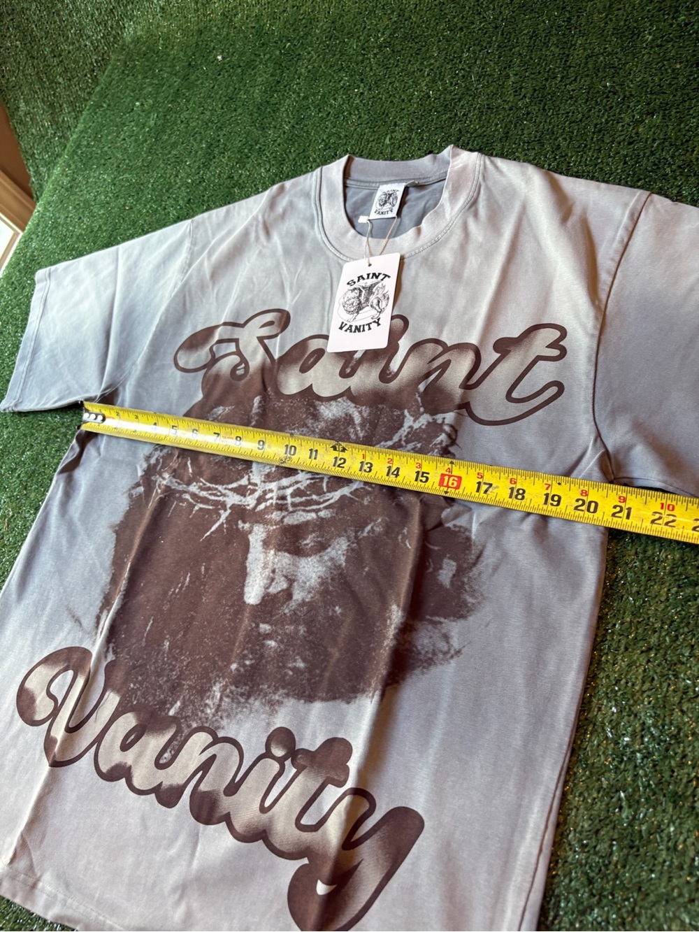 Vanity Gray Graphic 'Saint Vanity' Short Sleeve Tee - Picture 9 of 9
